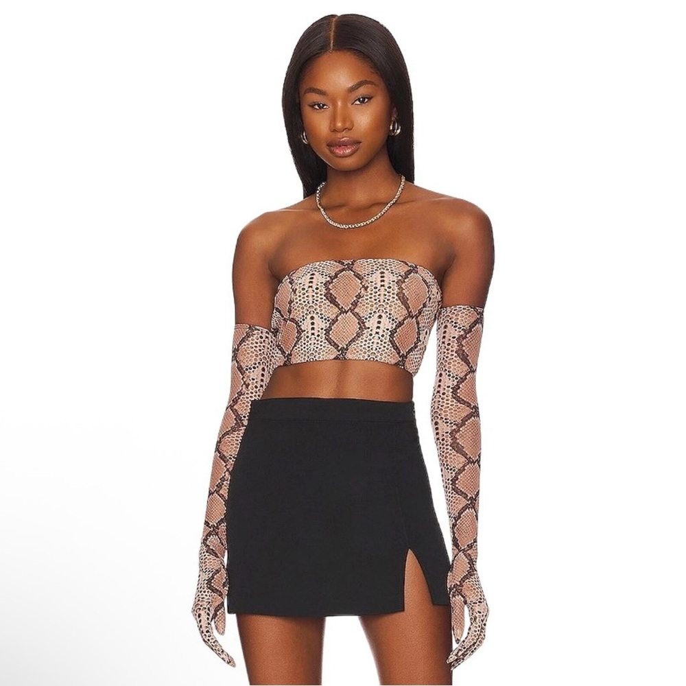 Snakeskin Tube Top & Gloves